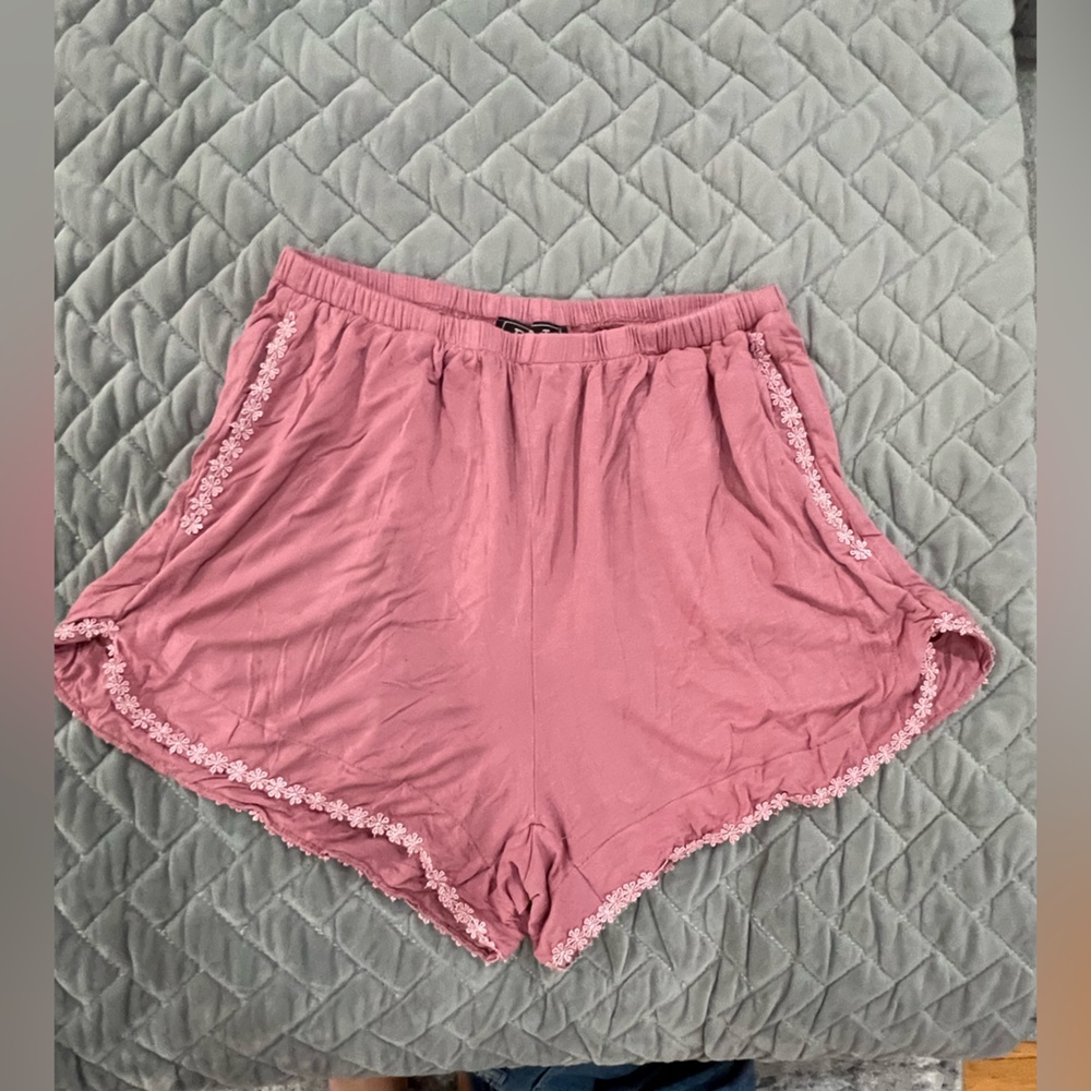 POL Pink Lace Trim Shorts Size M